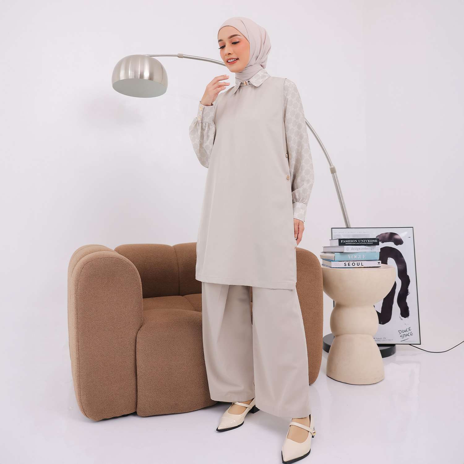 Allana Set Medium Vest Khaki