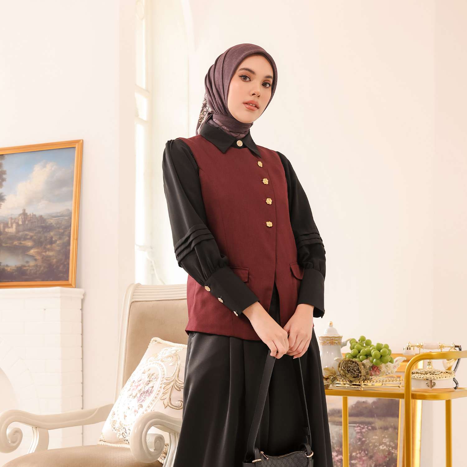 Enzy Vest Maroon