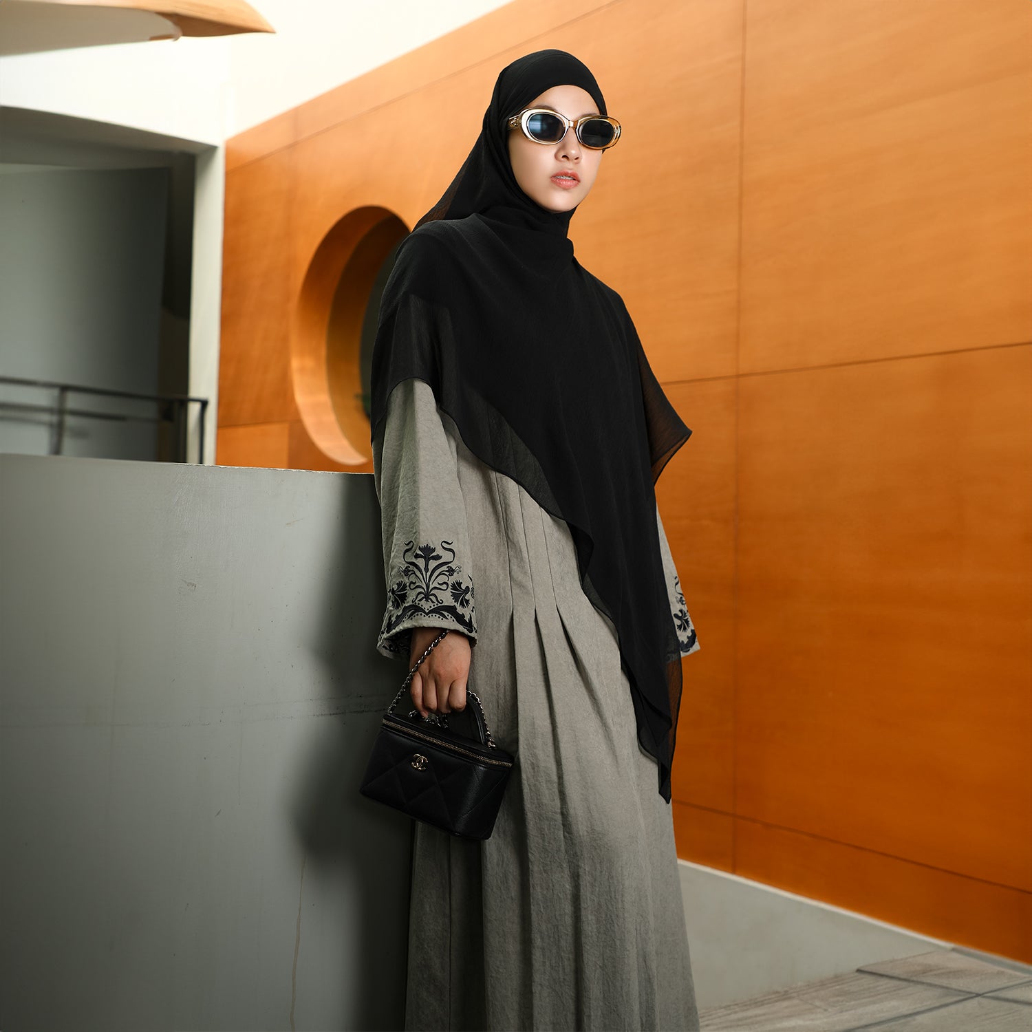 Fataya Dress Olive Grey