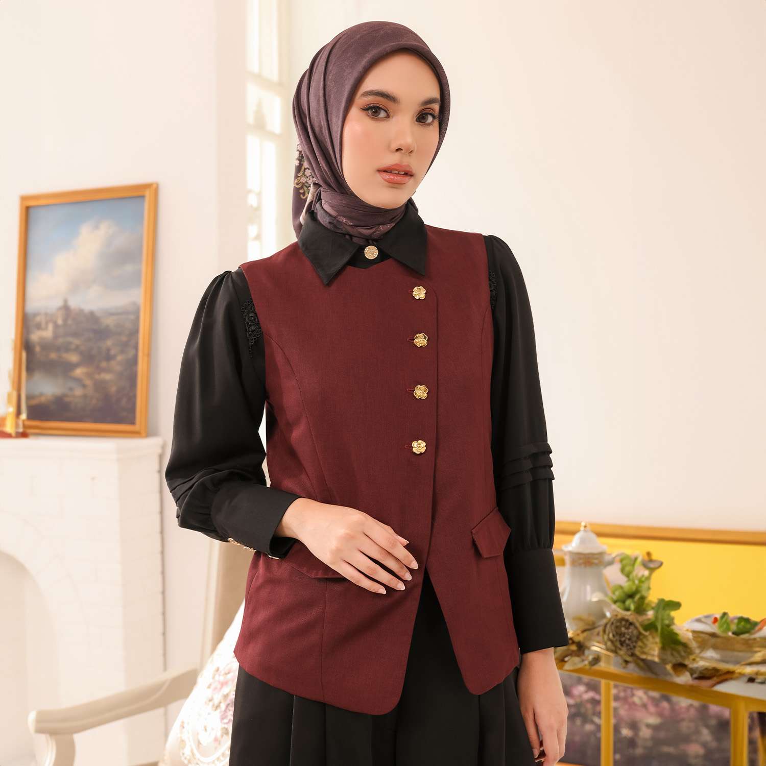 Enzy Vest Maroon