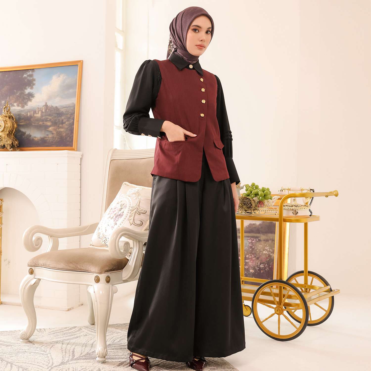 Enzy Vest Maroon